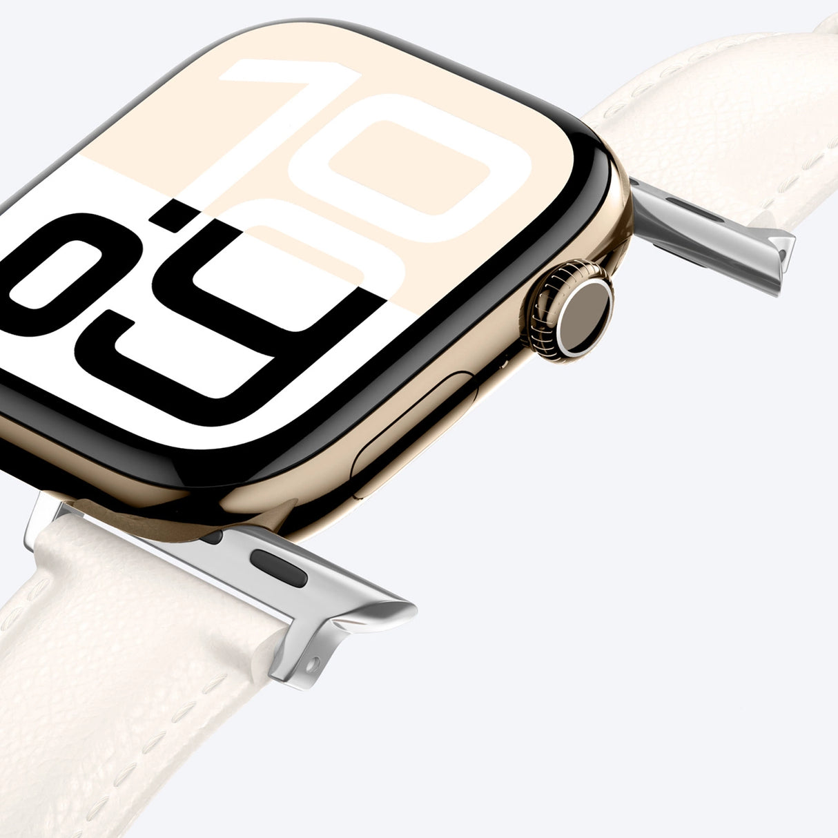 AmazingThing Class Band Læderrem til Apple Watch 45 / 46 / 49 mm - Lys beige