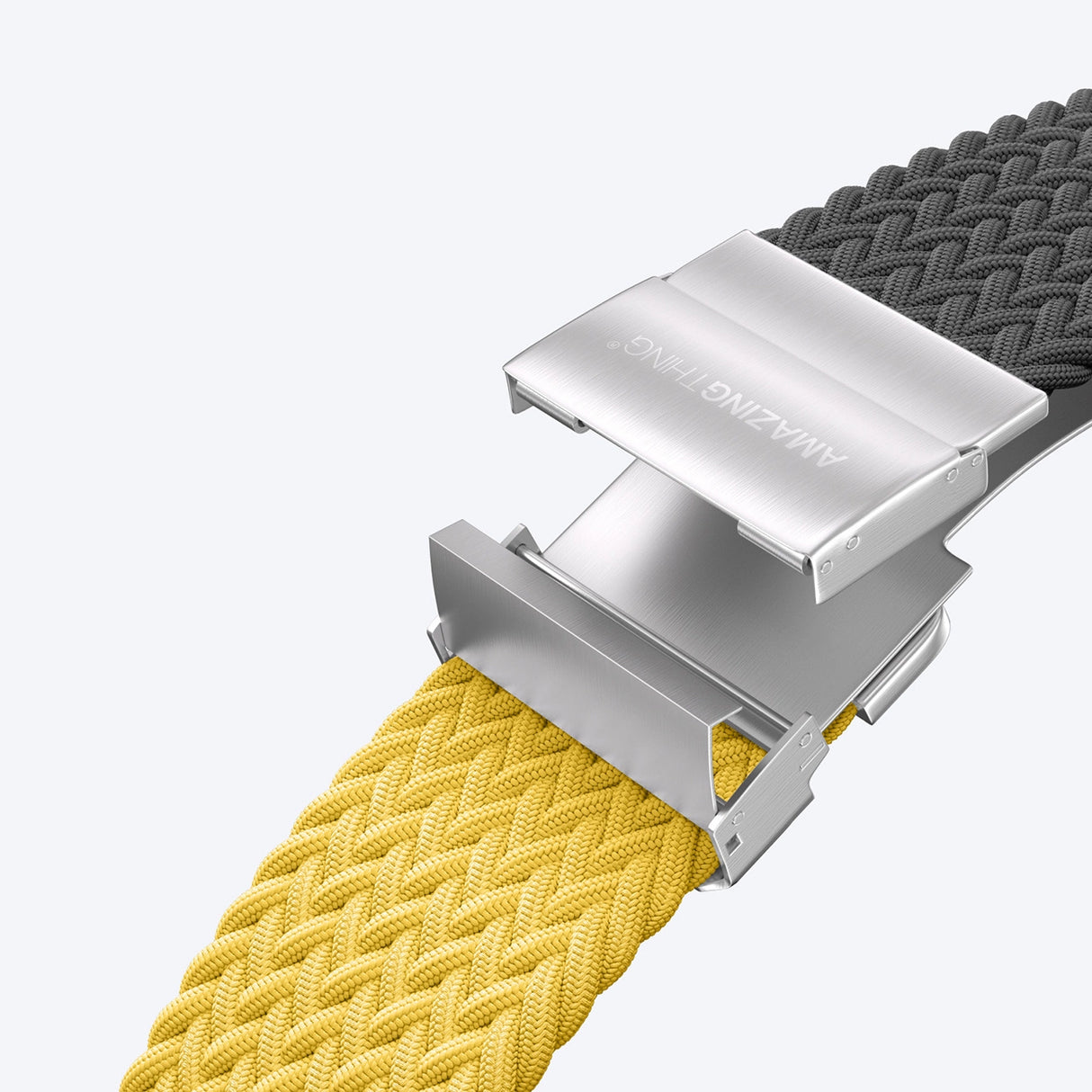 Sæt med 2 AmazingThing Blend-bånd til Apple Watch 45/46/49 mm - gul-sort/sort