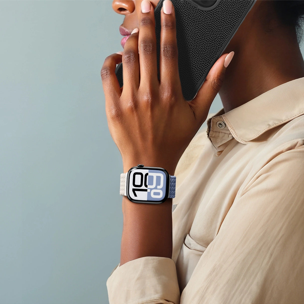 Sæt med 2 AmazingThing Blend-bånd til Apple Watch 45/46/49mm - Space Blue/Stellar