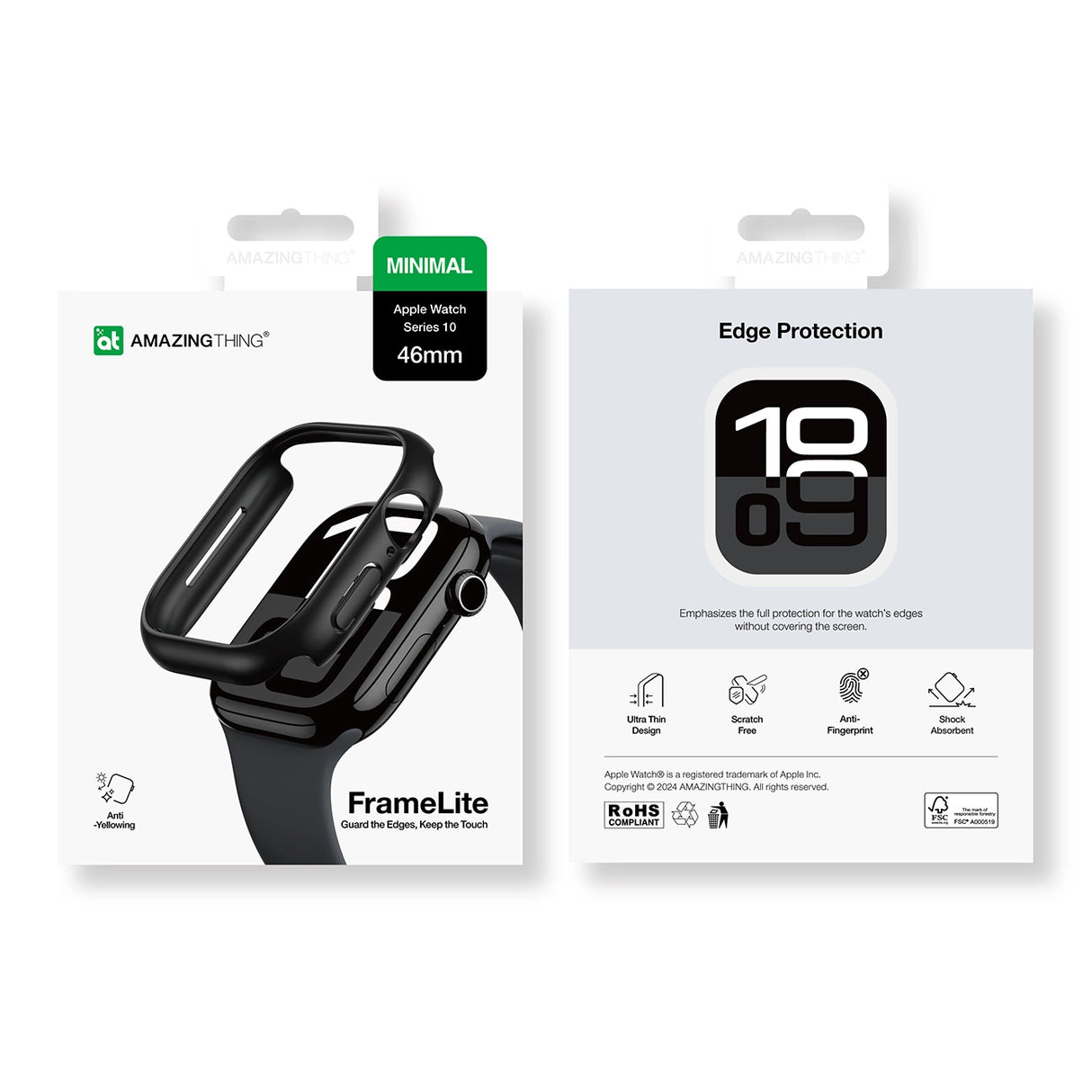 AmazingThing Minimal Case til Apple Watch 46mm   sort