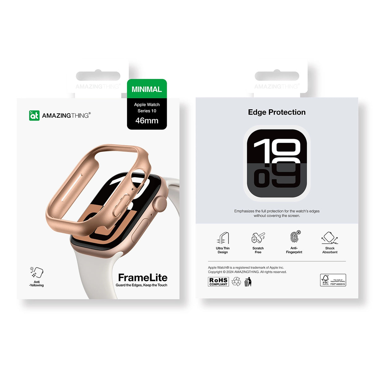 AMAZINGthing IW46MINRG Smart bærbart (wearable) tilbehør Cover Roseguld Polykarbonat (PC)
