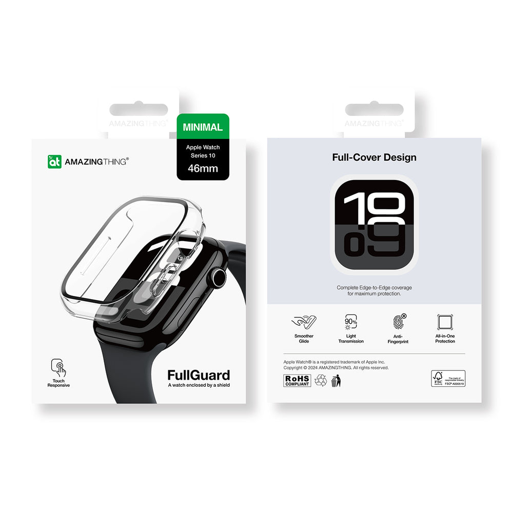 AmazingThing Radix Glass Case til Apple Watch 46mm - Clear
