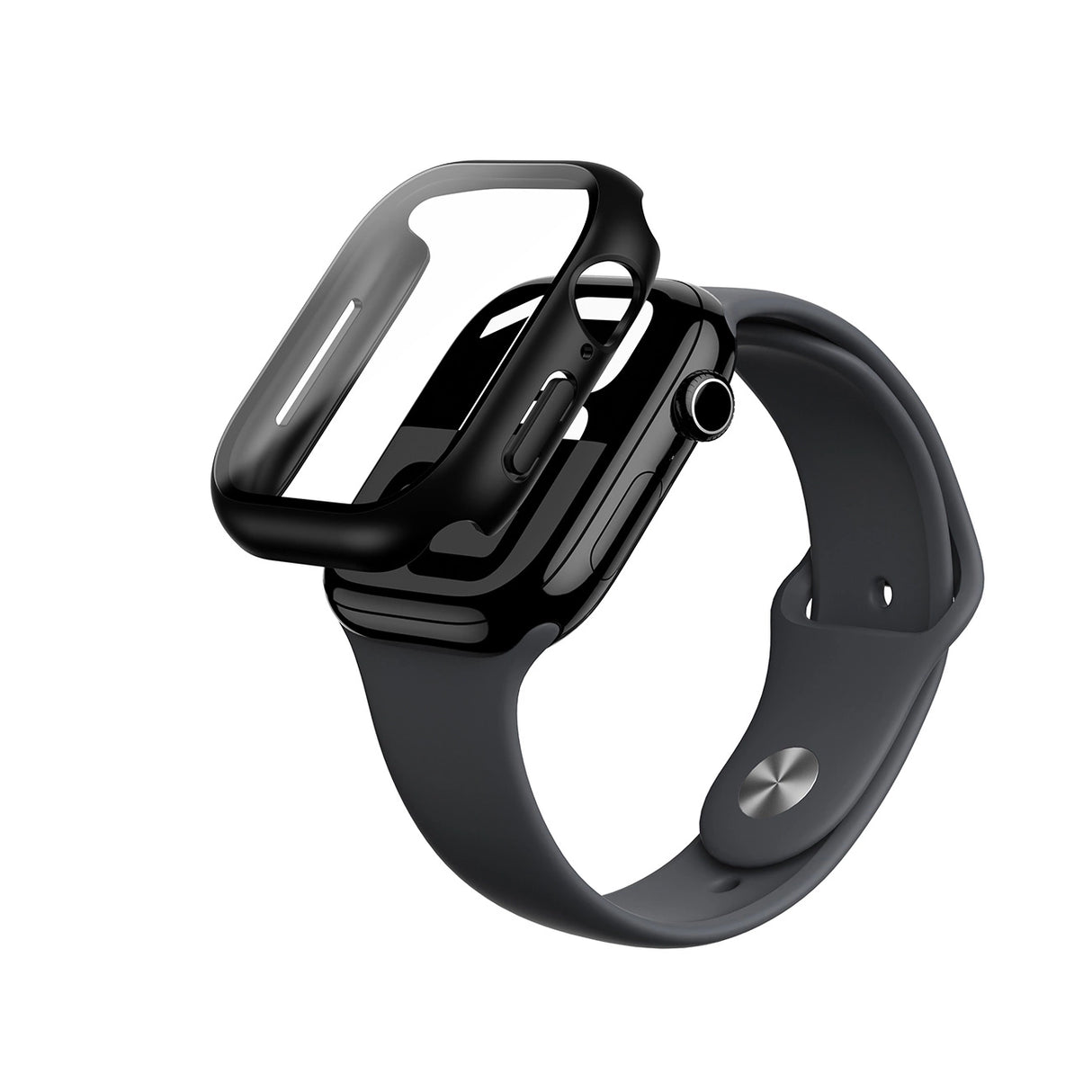 AmazingThing Radix Glass Case til Apple Watch 46mm   Sort