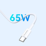Wozinsky GaN 65W oplader med 2xUSB-C USB-porte med 65W CC kabel - hvid