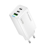 Wozinsky GaN 65W oplader med 2xUSB-C USB-porte med 65W CC kabel - hvid