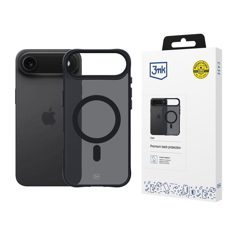 3mk Smoke MagCase for iPhone 17 Air - Black Semi-Transparent