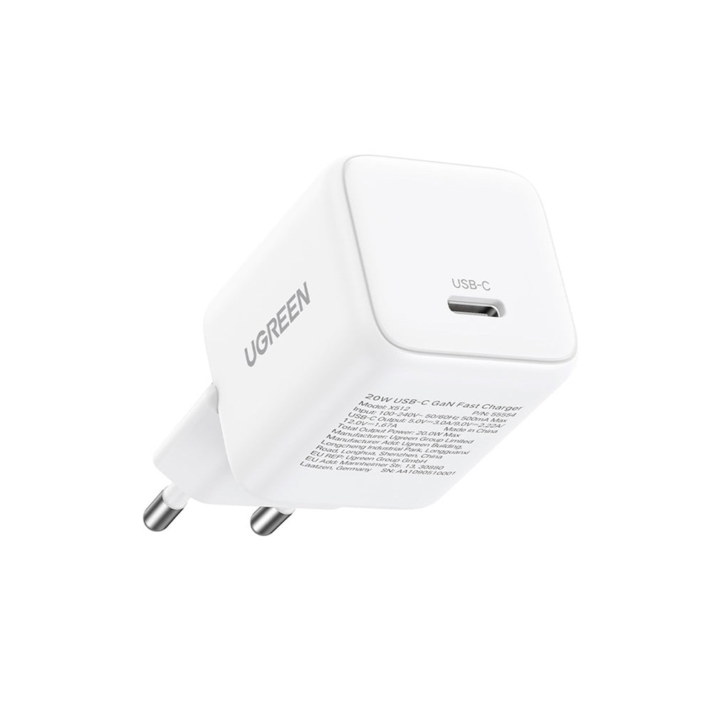 Ugreen Nexode N Series X512 20W GaN 1x USB-C Wall Charger - hvid