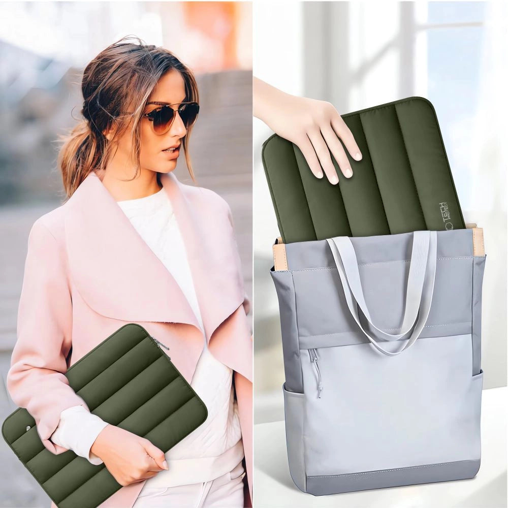 Tech-Protett Fluffy Laptop Bag 13-14 - Grøn