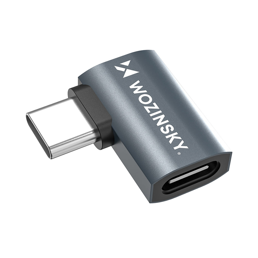 Wozinsky WPKB-01 USB-C - USB-C 40Gb/s 240W 8K OTG Side Angled Adapter - Grå
