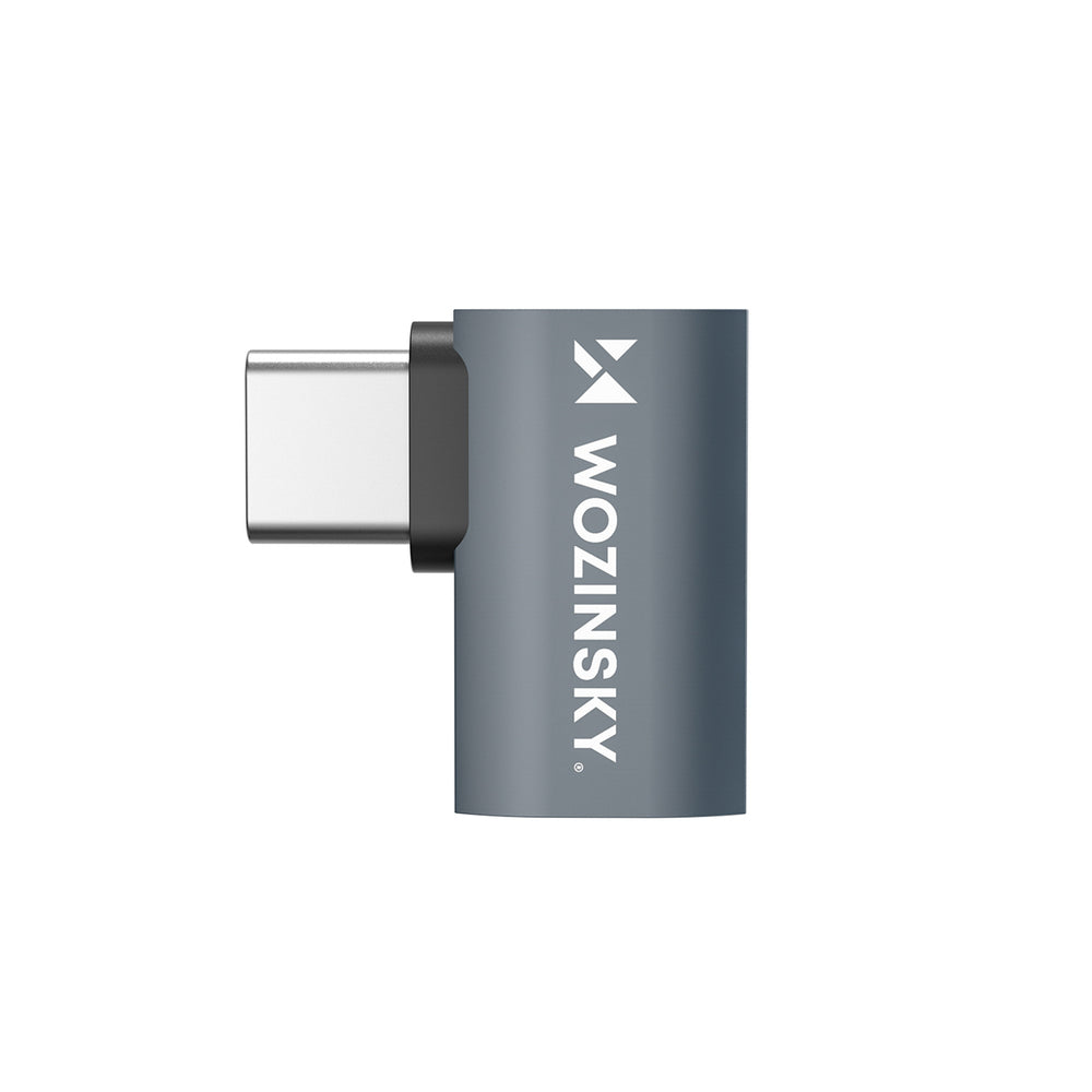 Wozinsky WPKB-01 USB-C - USB-C 40Gb/s 240W 8K OTG Side Angled Adapter - Grå