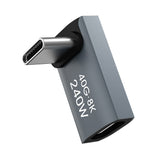 Wozinsky WPKF-01 USB-C - USB-C 40Gb/s 240W 8K OTG Angled Adapter - Grå