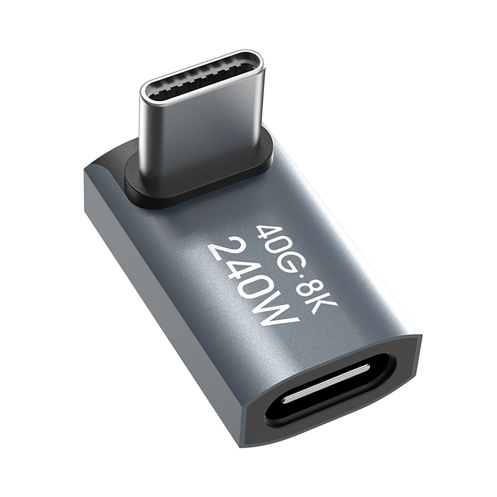 Wozinsky WPKF-01 USB-C - USB-C 40Gb/s 240W 8K OTG Angled Adapter - Grå