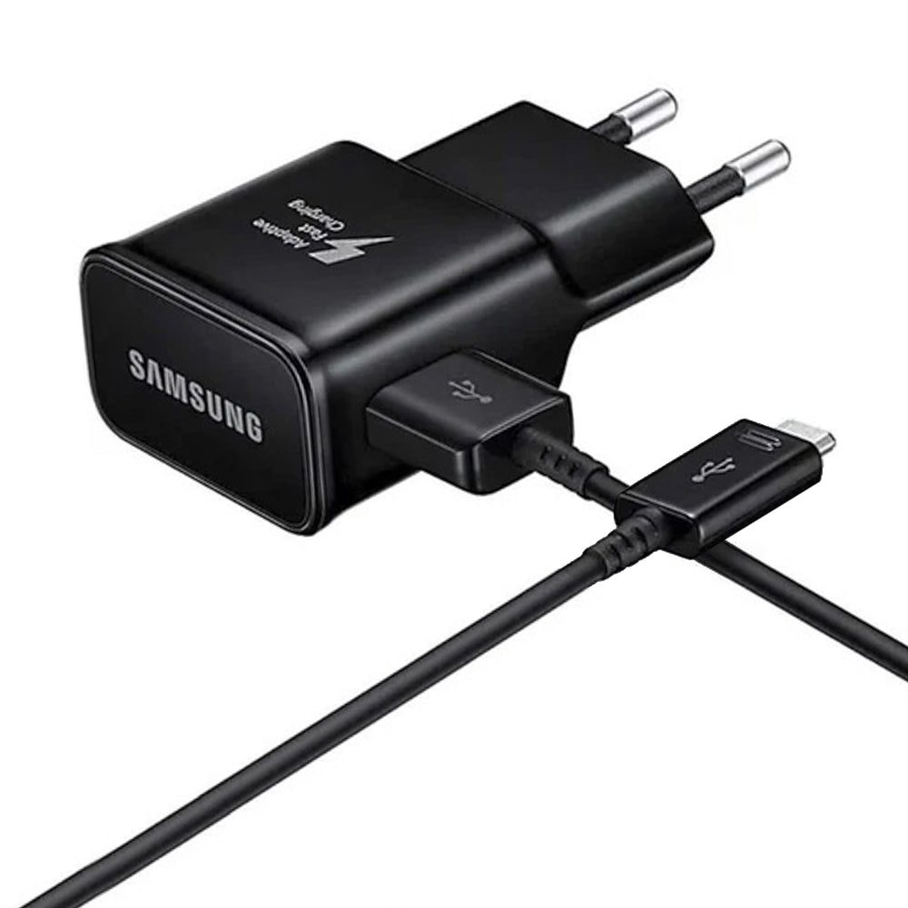 Samsung EP-TA200EBE USB-A 15W vægoplader med EP-DR140ABE USB-A - USB-C kabel (OOB Bulk - udskiftningsemballage) - sort