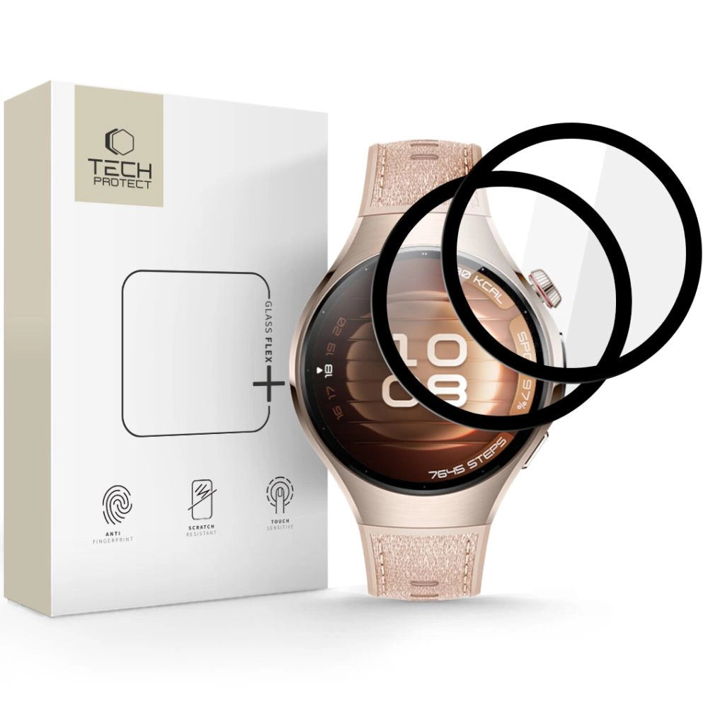 Tech-Protect Glass Flex+ 2-pack hybridglas til Huawei Watch 5 42 mm - sort