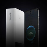 Baseus EnerFill FP41 30000mAh 22.5W Powerbank med Baseus Simple USB-A - USB-C 3A 30cm Kabel - Hvid