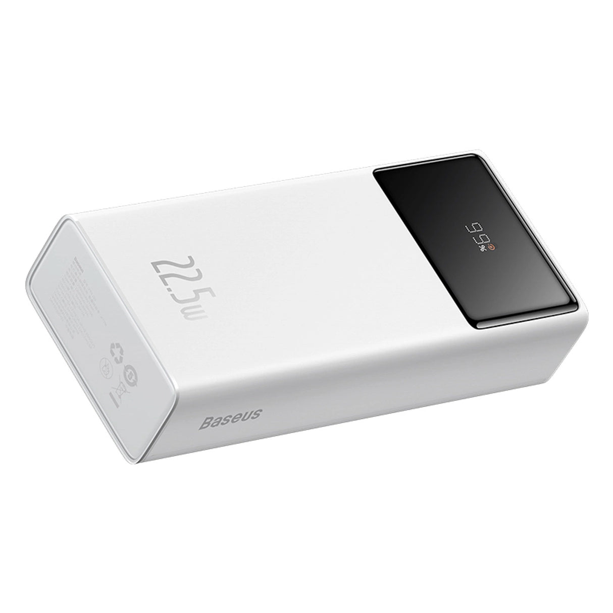 Baseus EnerFill FP41 30000mAh 22.5W Powerbank med Baseus Simple USB-A - USB-C 3A 30cm Kabel - Hvid