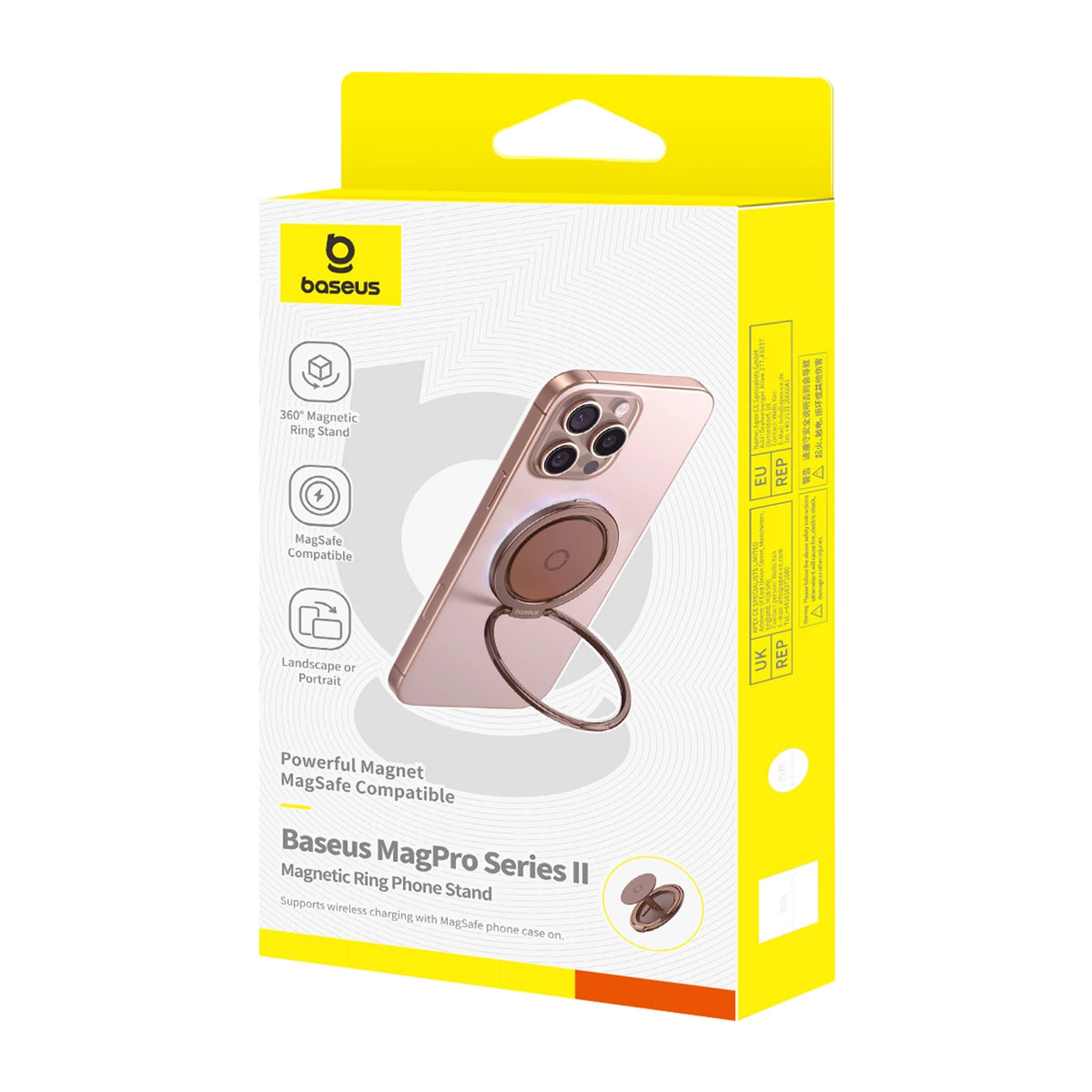 Baseus MagPro II Magnetisk Ring med Stand Function   Rød Guld