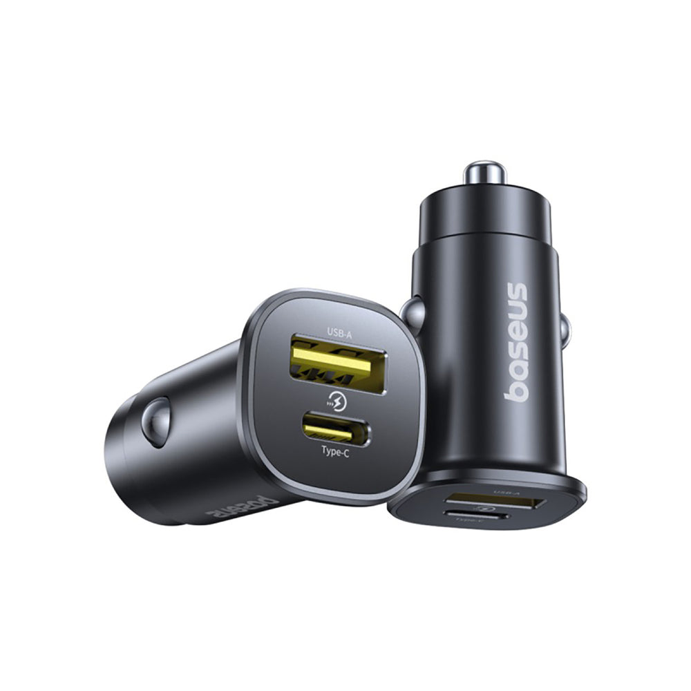 Baseus GoTrip USB-C / USB-A 30W Biloplader - Sort