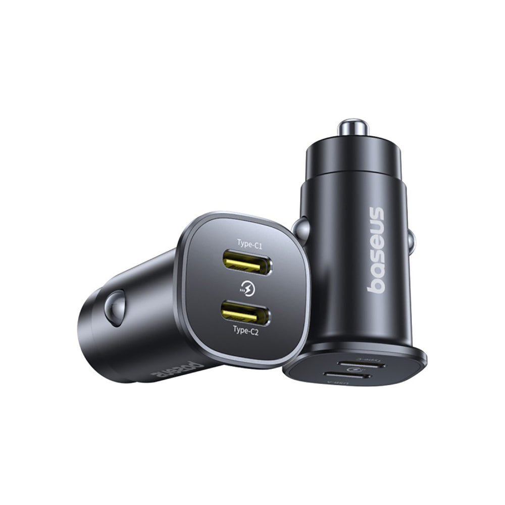 Baseus GoTrip 2 x USB-C 30W Biloplader - sort