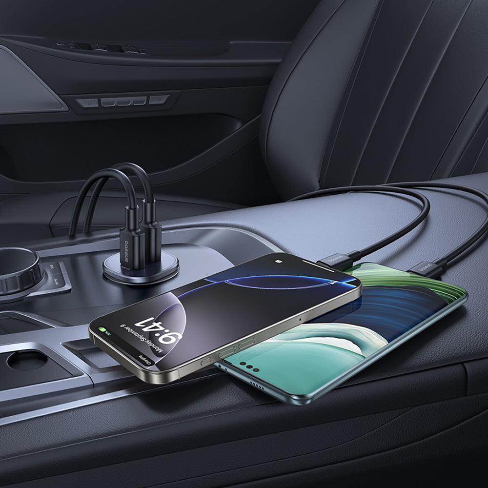 Baseus GoTrip 2 x USB-C 30W Biloplader - sort