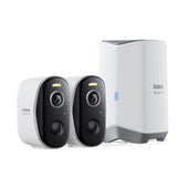 Baseus Security N1 Plus Dual 2K Outdoor Surveillance Kit (2 kameraer)   Hvid