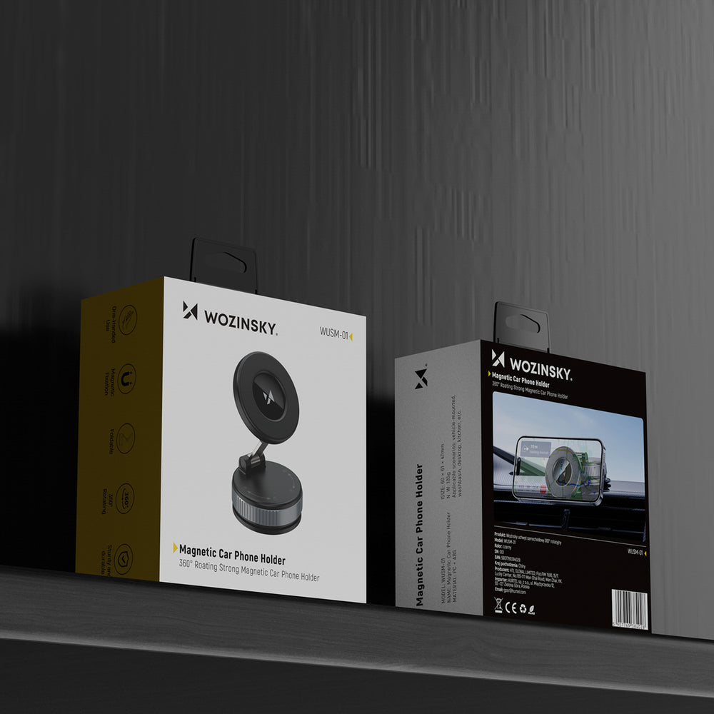 Wozinsky WUSM-01 Magnetisk bilholder til instrumentbræt/forrude - sort