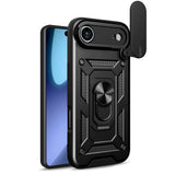 Hybrid Armor Camshield iPhone 17 Air Case med stand og kamera cover - sort