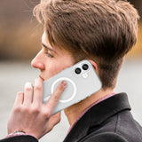 Magnetic Abrasive iPhone 17 Case Compatible with MagSafe - Matte White