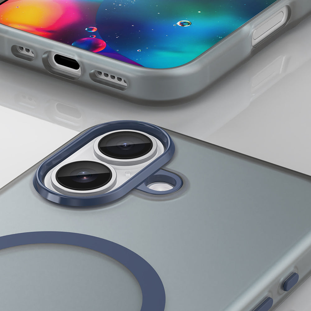 Magnetisk slibende iPhone 17 Case Kompatibel med MagSafe - Matte Blue