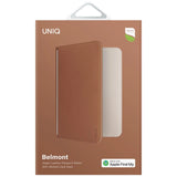 Uniq Belmont Passport Case med Apple Find My RFID Blocking Caramel Beige