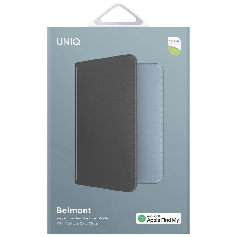 Uniq Belmont Passport Case med Apple Find My RFID Blocking Grå Blå