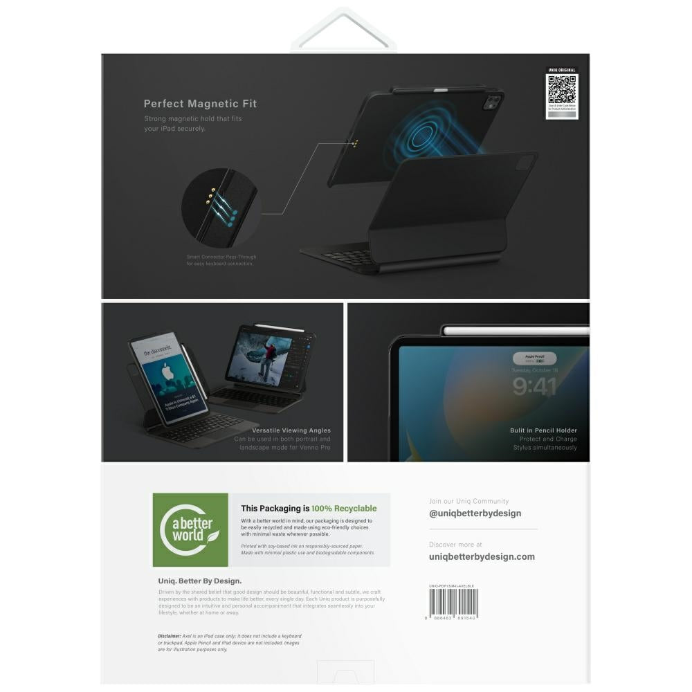 Uniq Axel Case for iPad Air 13" 2024 / 2025 / iPad Pro 13" 2024 - Black