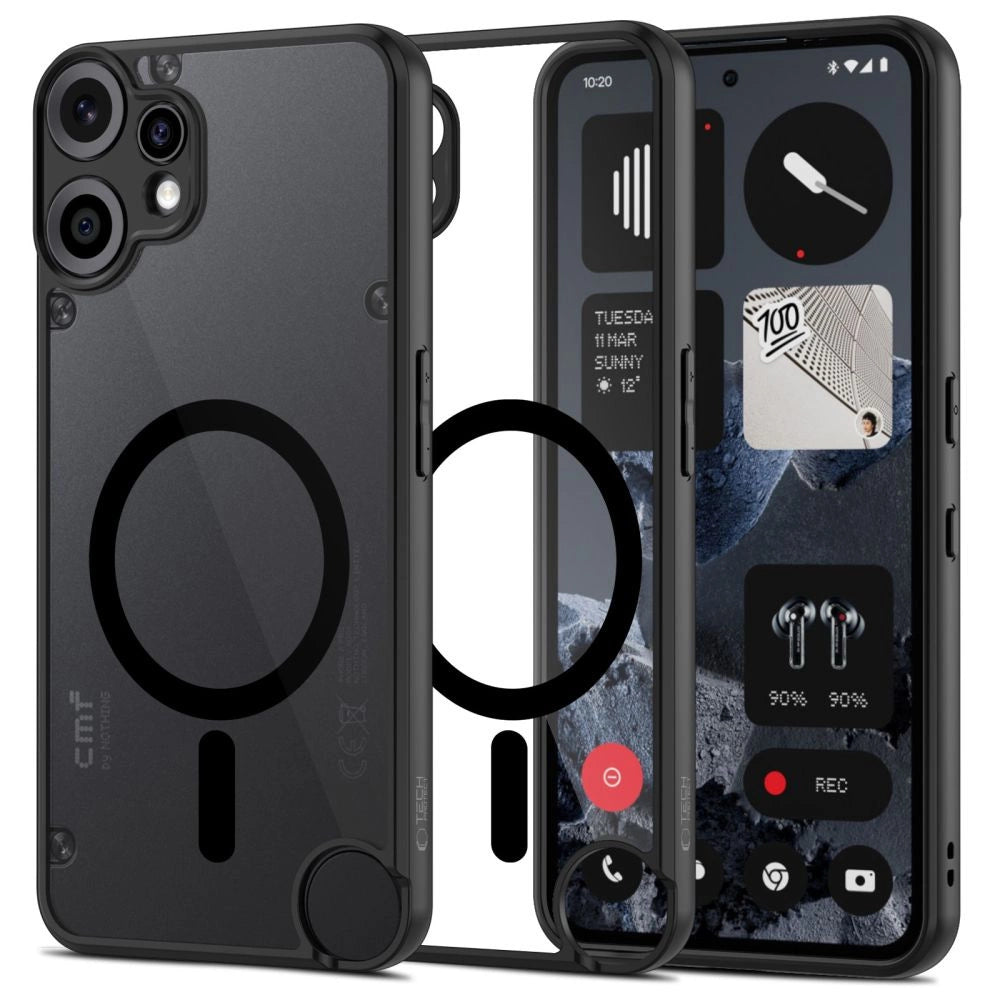 Tech-Protect MagMat MagSafe Case for Nothing CMF Phone 2 Pro - Black and Clear