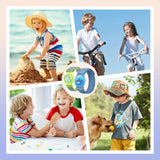 Apple AirTag Kids Nylon Wrist Strap Case - med blomster og regnbuestræk