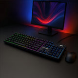 Wozinsky WKG-200 rainbow membran gaming tastatur med rullehjul - sort