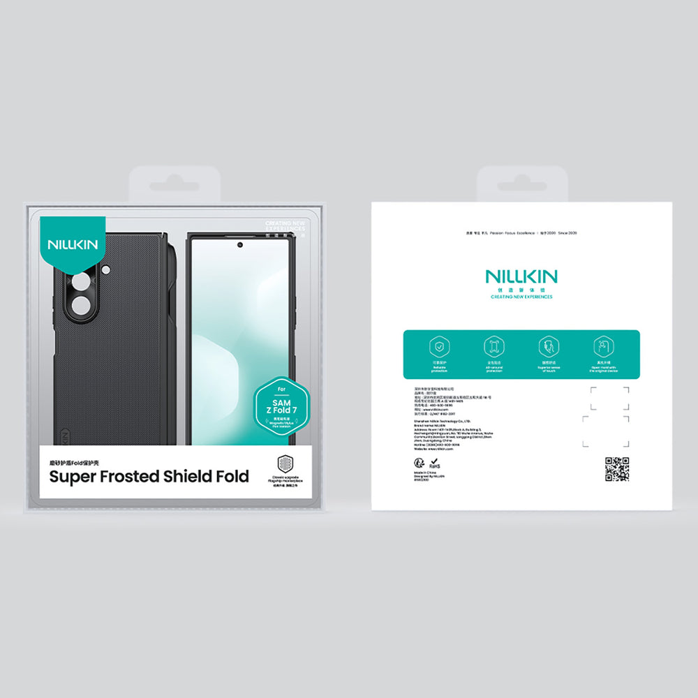 Nillkin Super Frosted Shield Fold Magnetic Case til Samsung Galaxy Z Fold 7 Kompatibel med MagSafe - sort