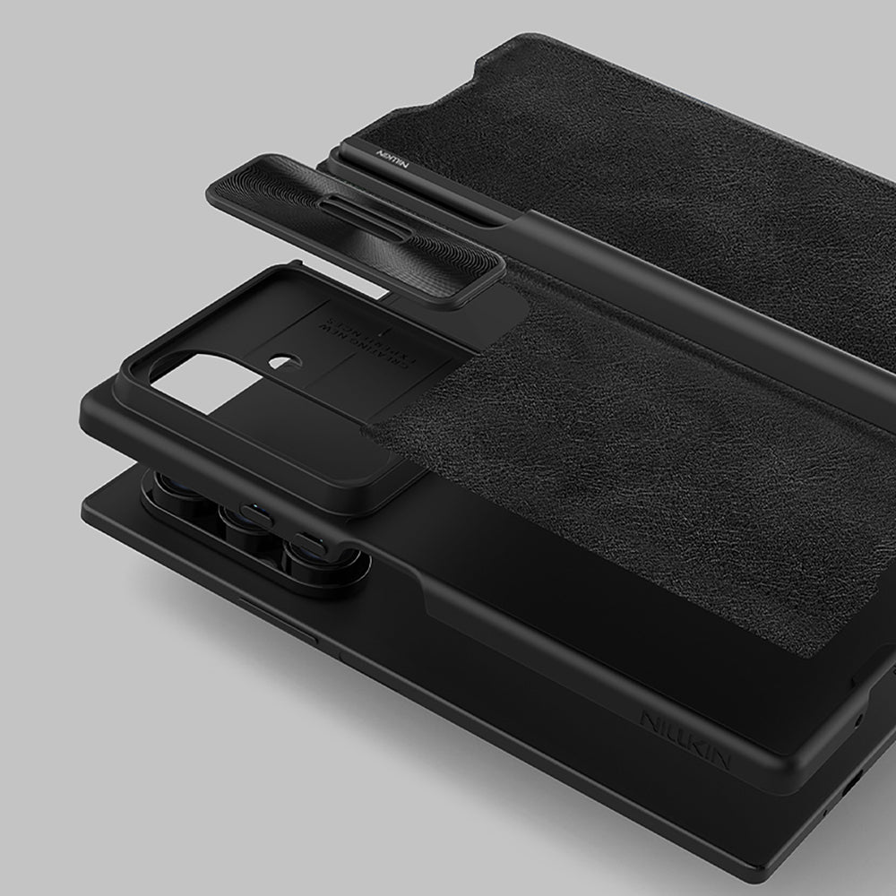 Nillkin Qin Pro Case til Samsung Galaxy Z Fold 7 med S Pen Space - sort