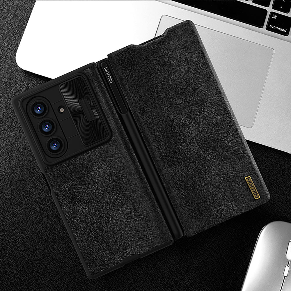 Nillkin Qin Pro Case til Samsung Galaxy Z Fold 7 med S Pen Space - sort