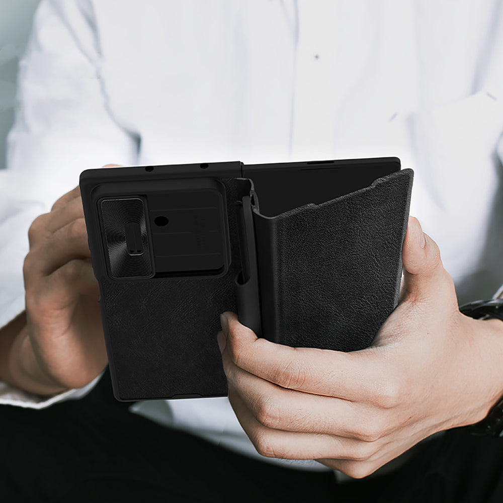 Nillkin Qin Pro Case til Samsung Galaxy Z Fold 7 med S Pen Space - sort