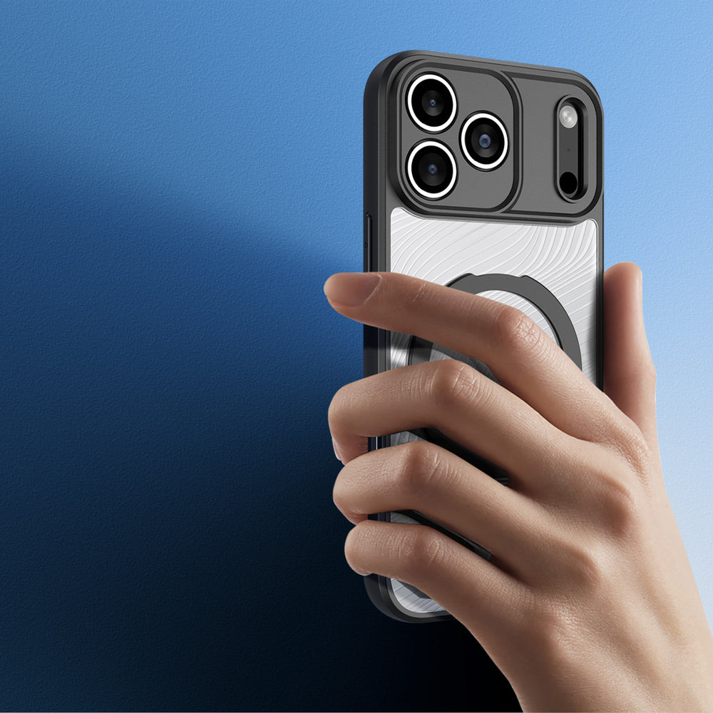 Dux Ducis Aimo Mag Case med magnetisk ring og stativ til iPhone 17 Pro Max - sort