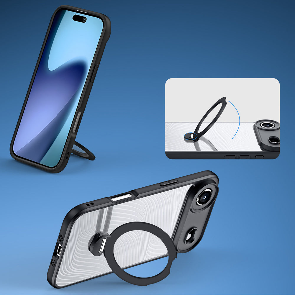 Dux Ducis Aimo Mag Case med magnetisk ring og stativ til iPhone 17 Air   Sort