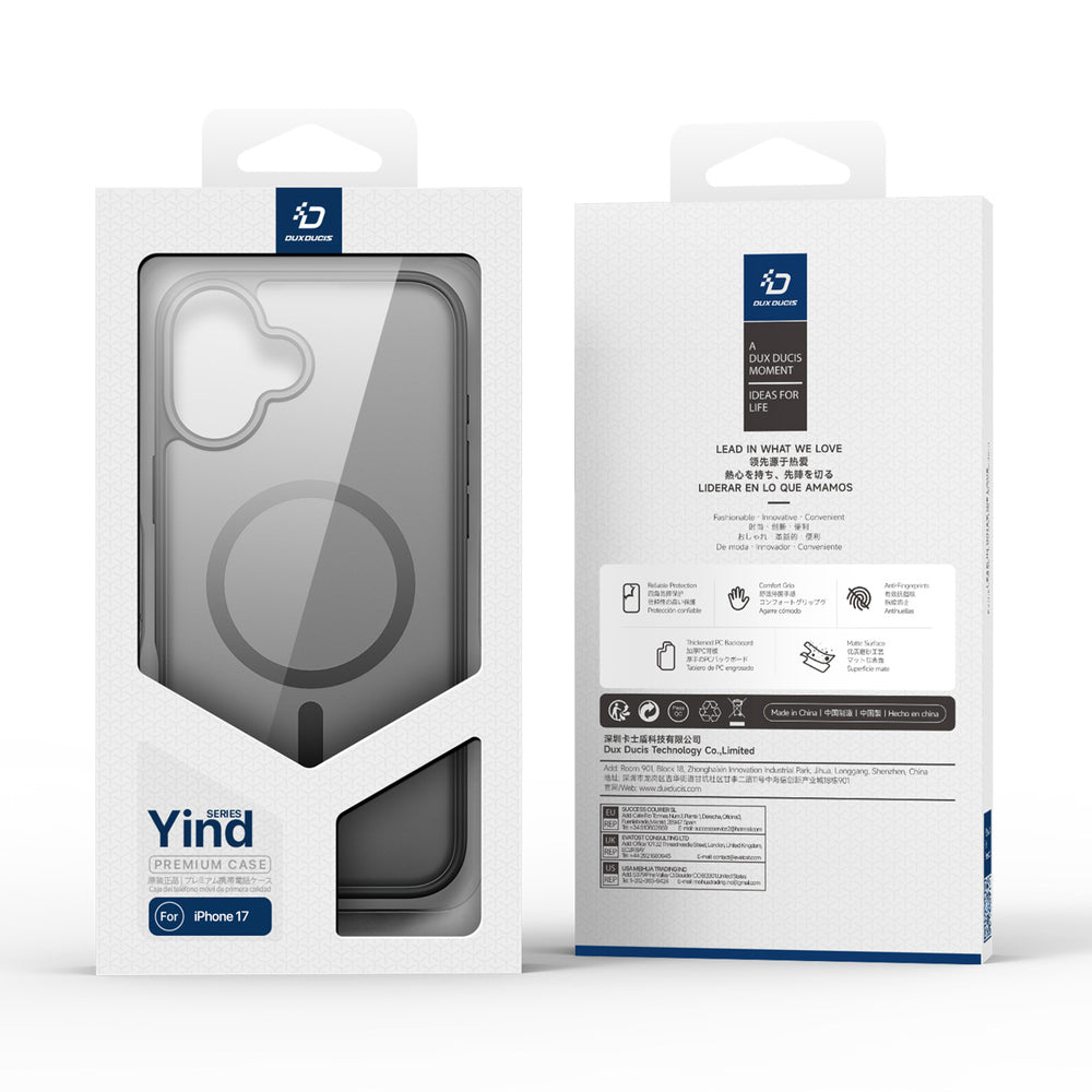 Dux Ducis Yind iPhone 17 Case Kompatibel med MagSafe - sort