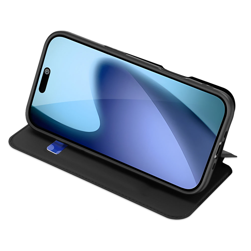 Dux Ducis Skin Pro Case til iPhone 17 Pro Max med flip og kort slot - sort