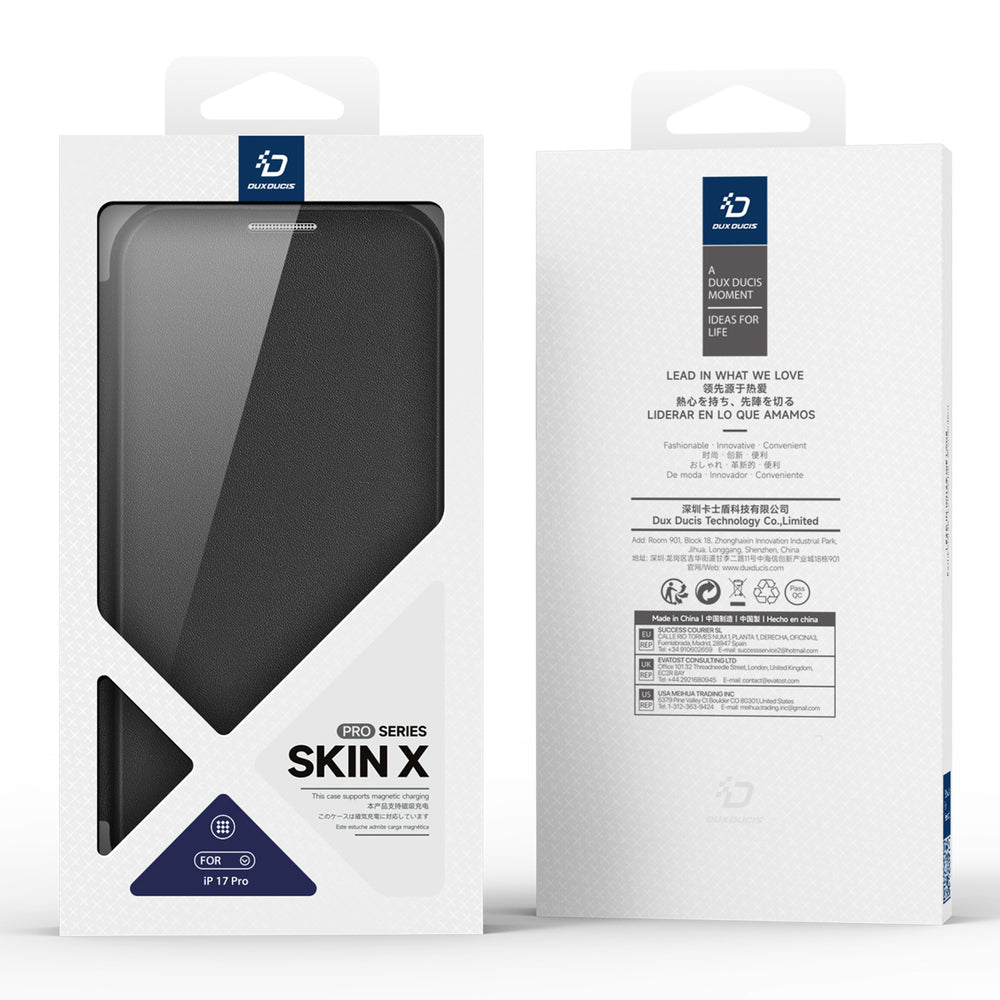 Dux Ducis Skin X Pro Case for iPhone 17 Pro with Wallet, MagSafe Compatible - Black