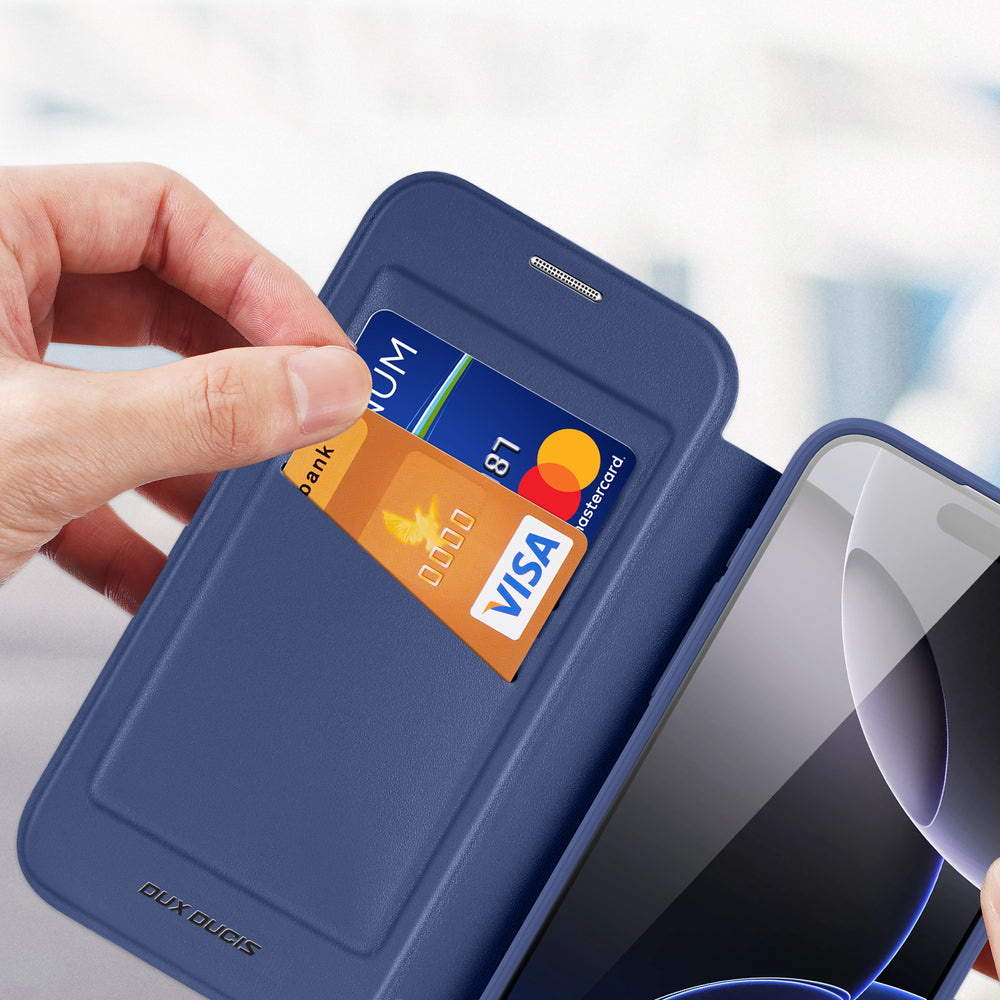 Dux Ducis Skin X Pro iPhone 17 Pro Case med Wallet, MagSafe Kompatibel - Blå