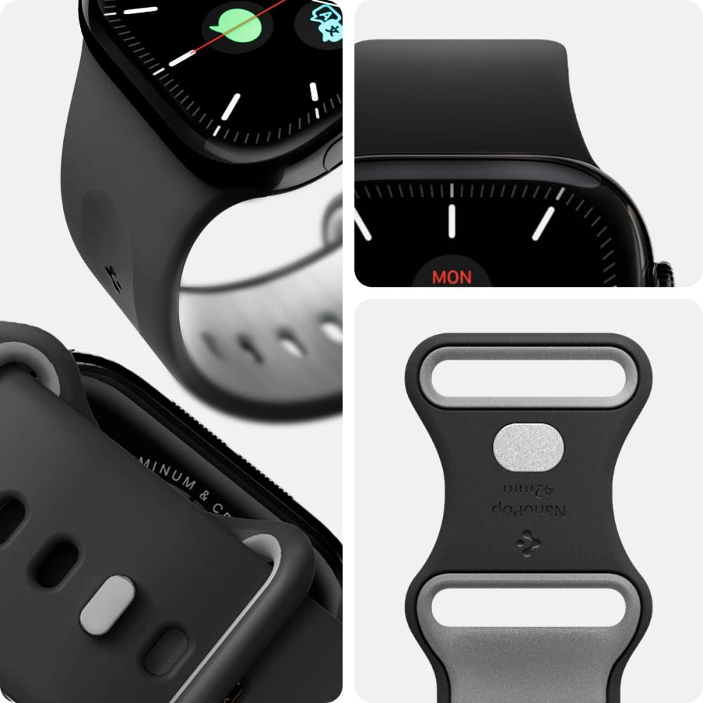 Spigen Nano Pop Strap til Apple Watch 40/41/42 mm - sort og grå