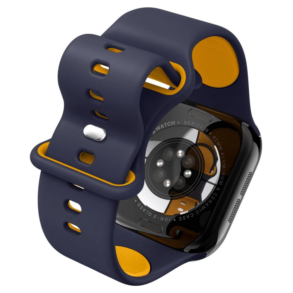 Spigen Nano Pop Strap til Apple Watch 40/41/42 mm - Navy Blue/Orange