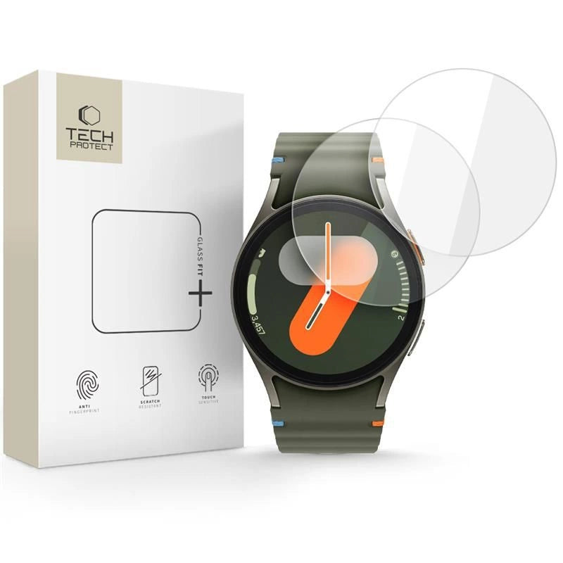 Tech-Protect Glass Fit+ 2-pakke hærdet glas til Samsung Galaxy Watch 40 / 41 / 42 / 43 / 44 mm - gennemsigtigt