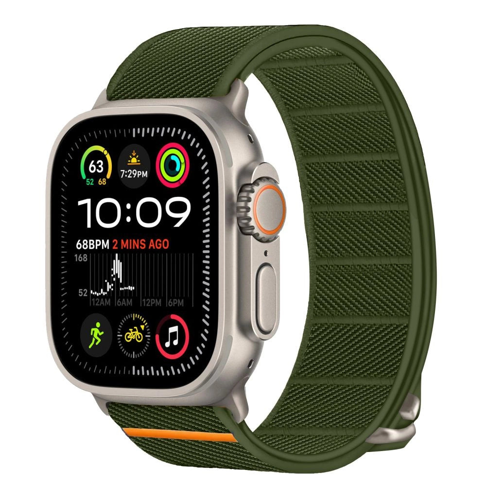 Tech-Protect Nylon Slip Strap til Apple Watch 44 / 45 / 46 / 49 mm - Grøn