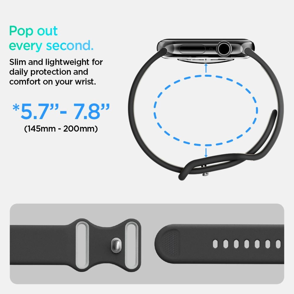 Spigen Nano Pop Strap til Apple Watch 44 / 45 / 46 / 49 mm - sort og grå